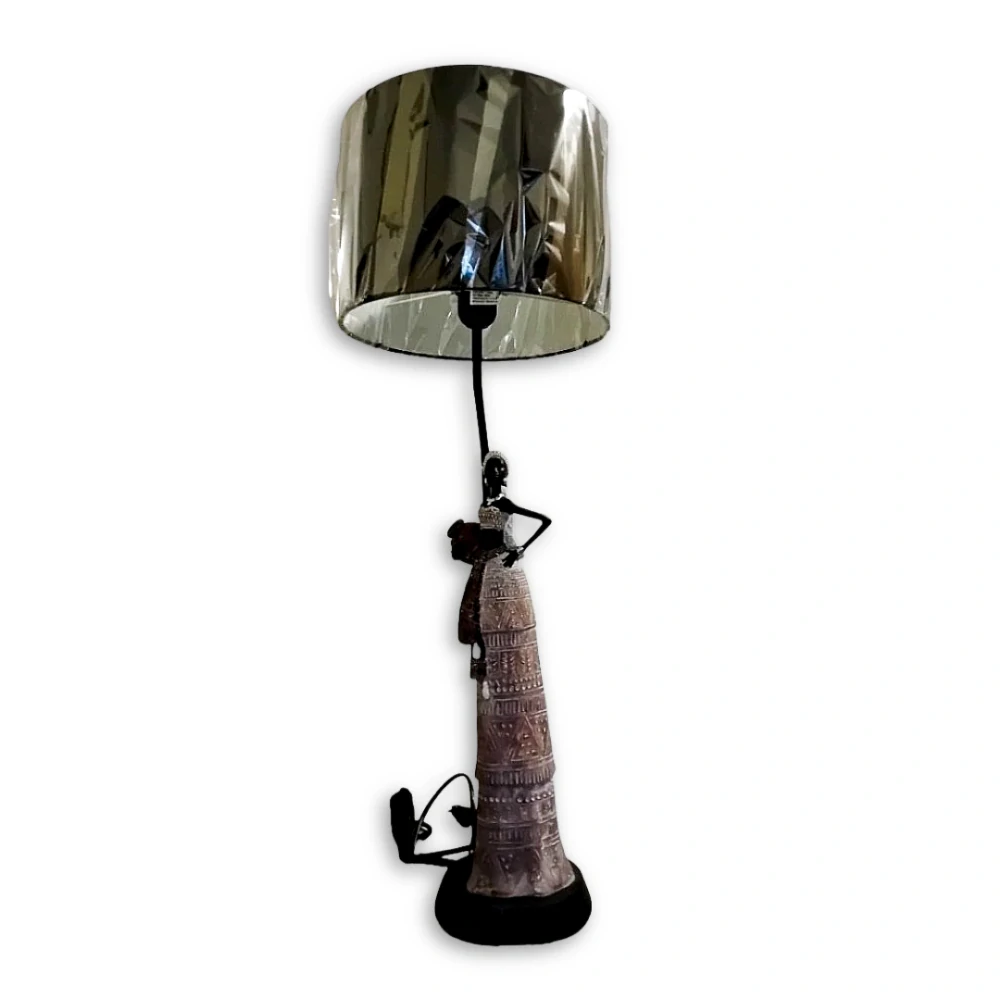 Stolní lampa Domorodkyně - hnědá