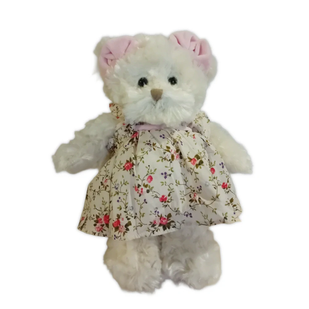 Elisa medvídek bílý růžová mašle 25 cm