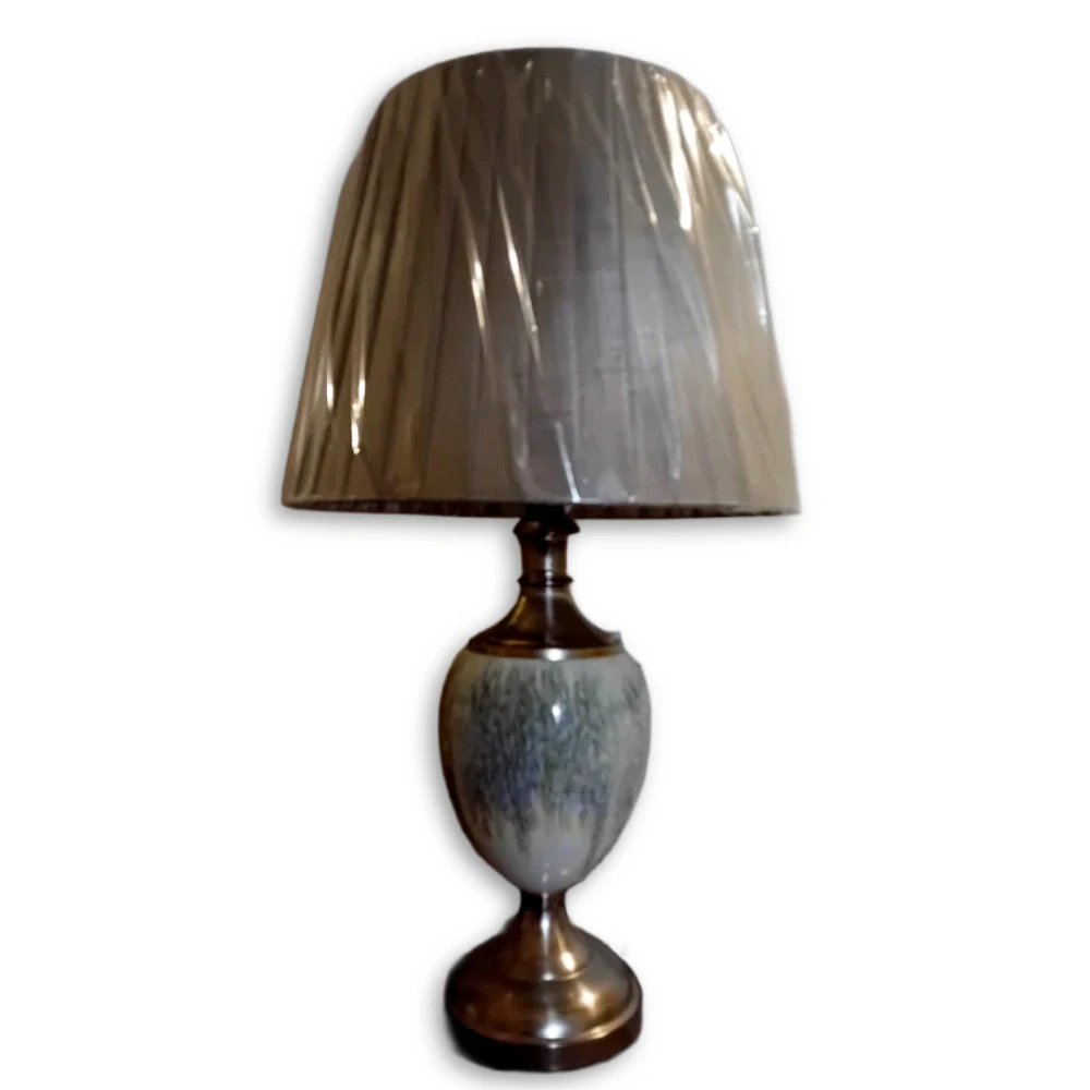 Stolní lampa porcelánová Zelený mramor